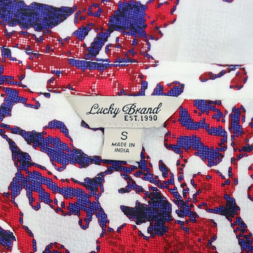 Lucky Brand Womens Small Floral Button Front Shirt Top - Picture 5 of 5